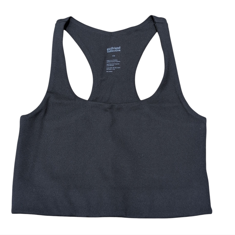 Girlfriend Collective Skyline Paloma Black‎ Sports Bra Compression Eco Friendly